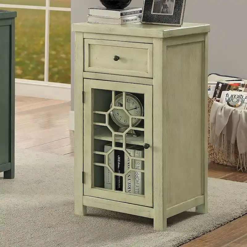 Emma Transitional 18-inch Solid Wood 1-Drawer Side Table by