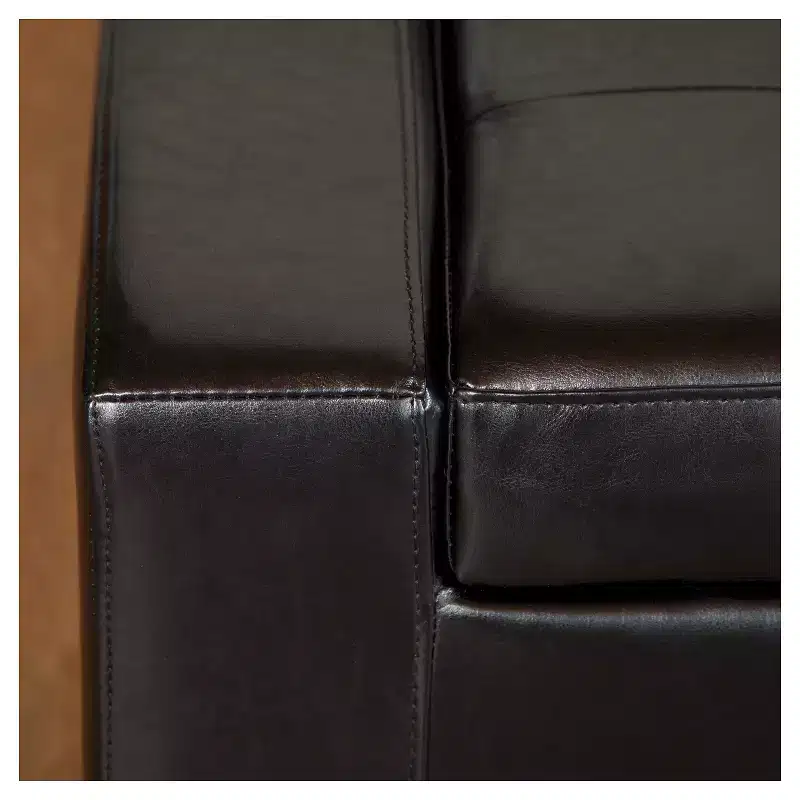 Guernsey Tufted Leather Storage Ottoman Bench - 50-Inch