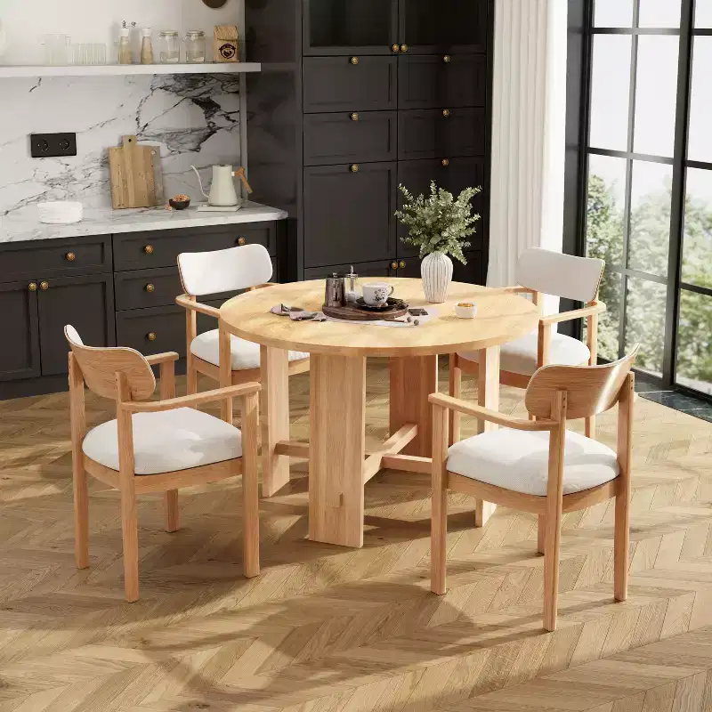 Christopher Knight Home Ylena Farmhouse Rubberwood Upholstered Dining Chairs with Curved Backrest (Set of 4)