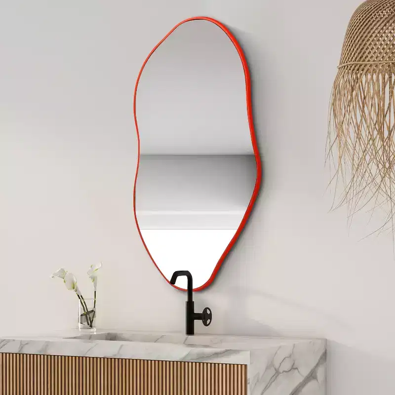 JONATHAN Y Everly Irregular Framed Decorative Wall Mirror