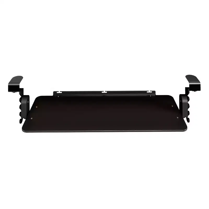 Black Slide-Out Under-Desk Keyboard Tray, Single User