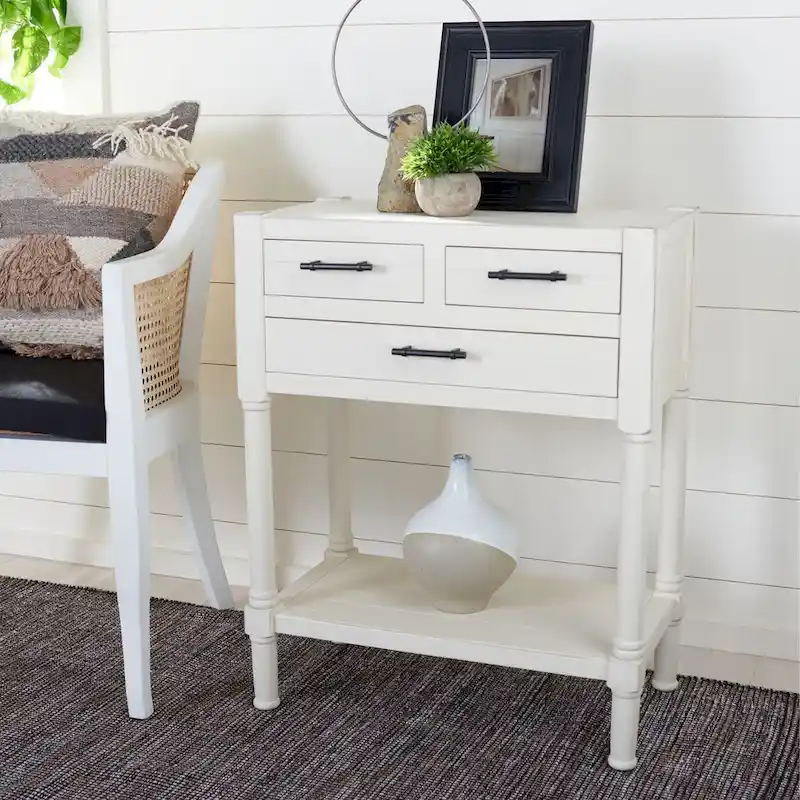 3-Drawer Console Table with Turned Legs — 23.5