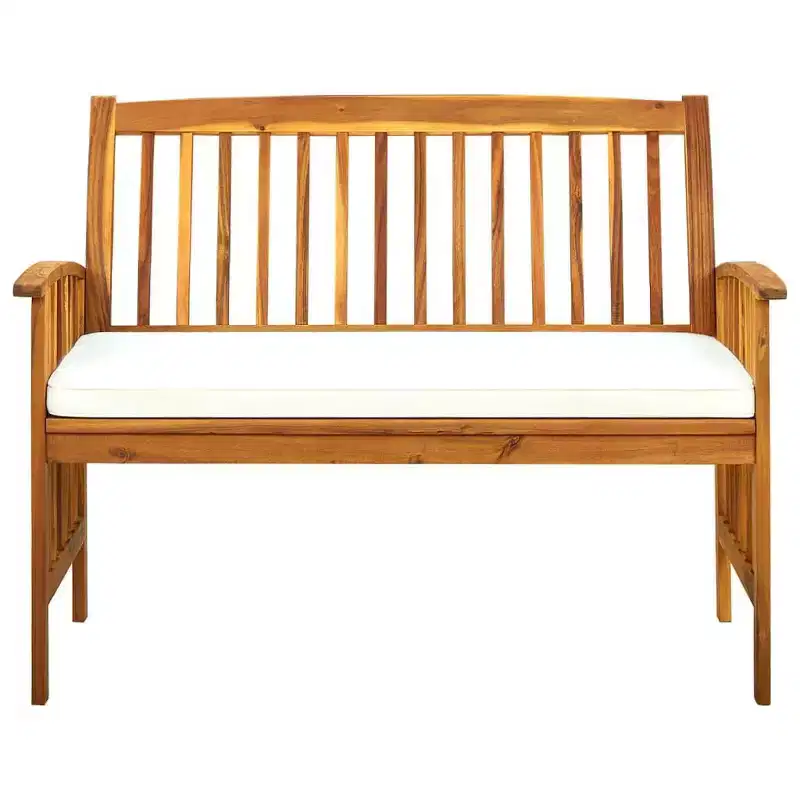 vidaXL Outdoor Patio Bench Garden Park Bench with Cushion Solid Wood Acacia