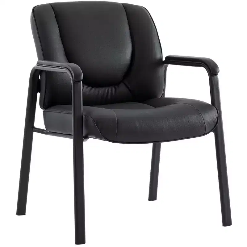 Top Grain, Genuine Leather Waiting Room Chair  Four Legged