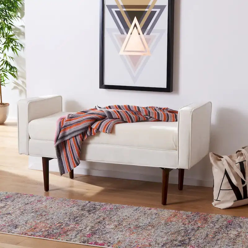 Mid-Century Modern 25-inch Bench - 49 W x 18 L x 25 H - 49Wx18Dx25H