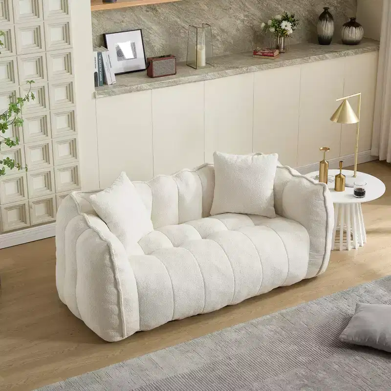 Soft beanbag chair with high resilience foam core for two people. The comfortable square recliner sofa is ideal for family members
