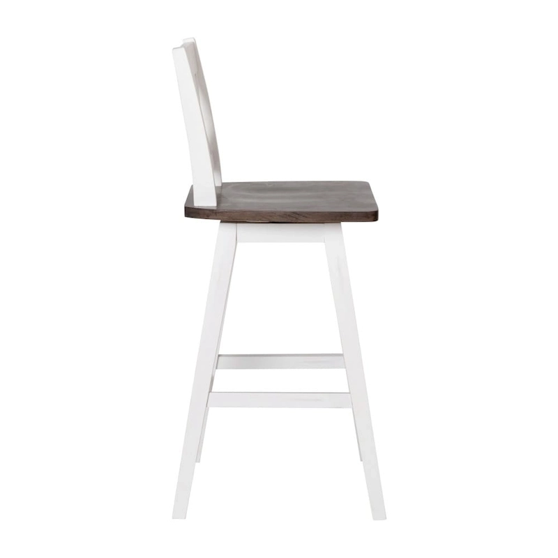 Modern Farmhouse Wooden Swivel Counter Stool