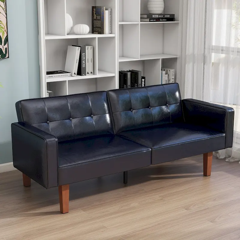 68 in. Twin Size Convertible Sofa Bed with Tufted Split Back and Adjustable Positions, 5 Colors
