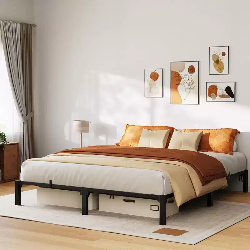 Heavy Duty Metal Bed Frame, Sturdy Mattress Foundation, Noise Free Easy Assembly, No Box Spring Needed for King, Queen, Full, Twin Size