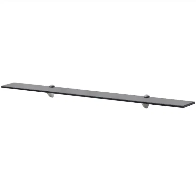 Floating Shelf Clear Tempered Safety Glass 39.4x7.9 in