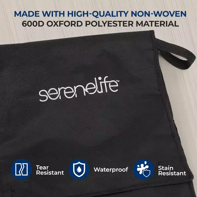 SereneLife Waterproof Tear-Resistant 600D Oxford Fabric Cart Liner for Small Foldable Shopping CartsRemovable, Non-Slip, and Washable