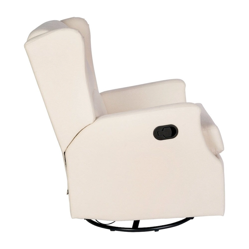Wingback Upholstered Manual Recline Rocking Swivel Glider Chair