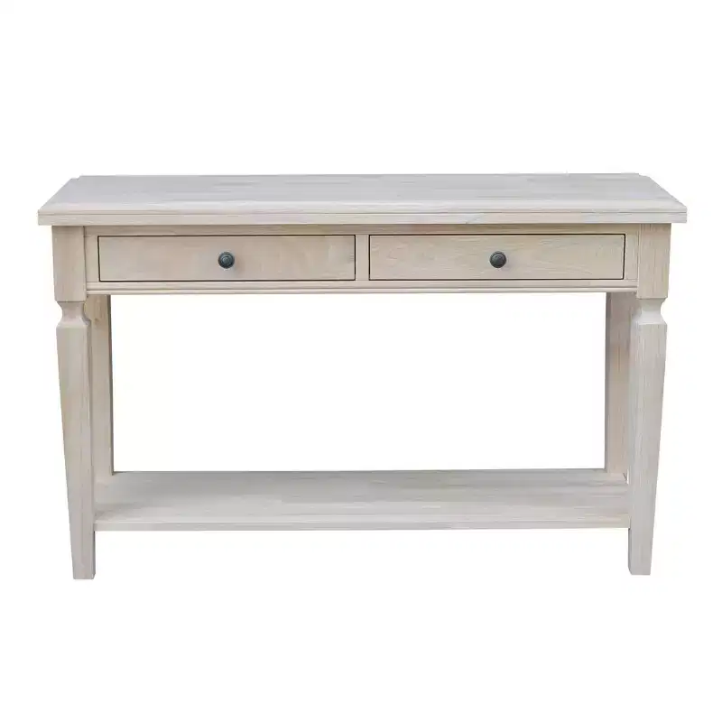 Vista Console and Sofa Table Natural - International Concepts: Durable Parawood, Modern Rectangle Design