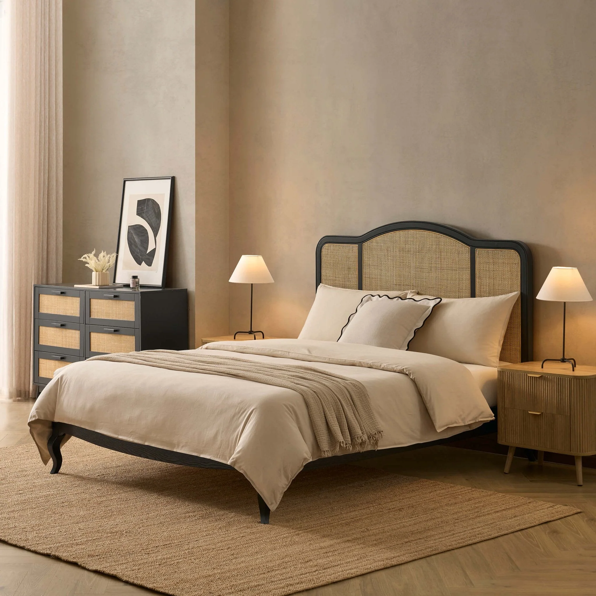 Rattan Bed - Black