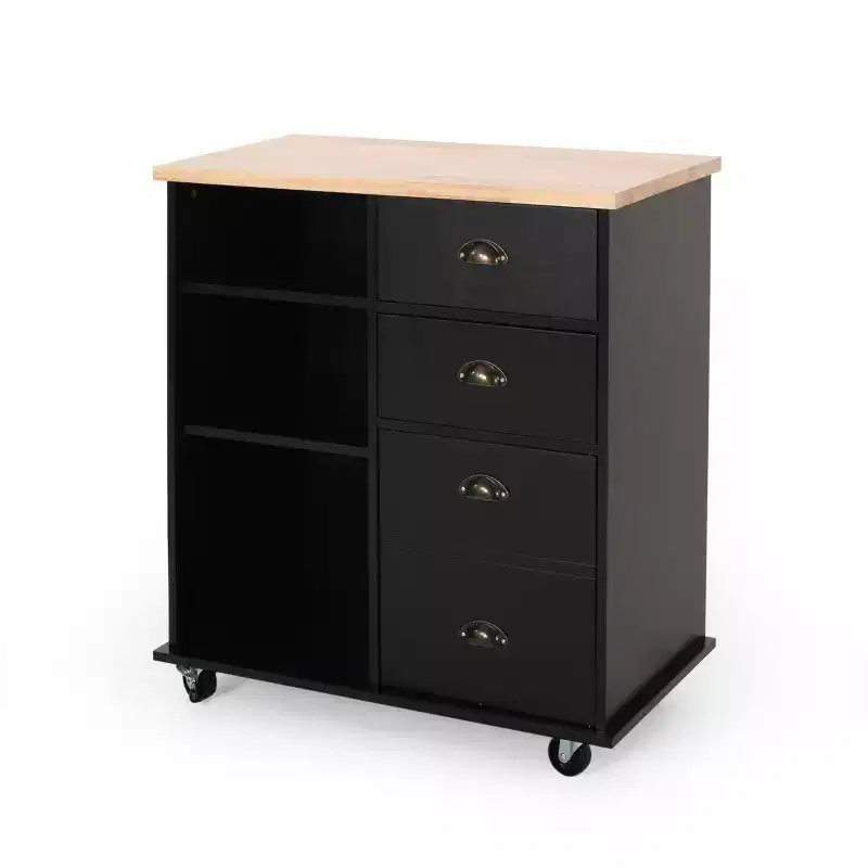 Provence Contemporary Kitchen Cart with Wheels