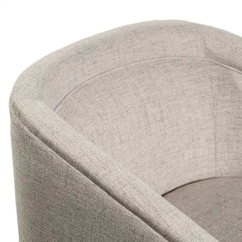 Traditional Club Style Upholstered Accent Chair with 360 Swivel Metal Base