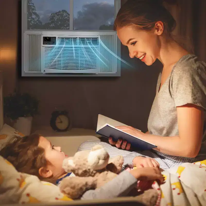8,000 Btu Window Air Conditioner, Cools Up to 350 Sq. Ft with Cooling, 3 Fan Speed, Window-Mounted Room Ac Window Unit with Remote, Easy Install Kit