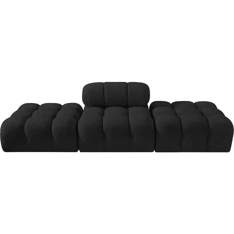 Meridian Furniture Ames 102 Boucle Fabric Upholstered 3pc. Modular Sofa