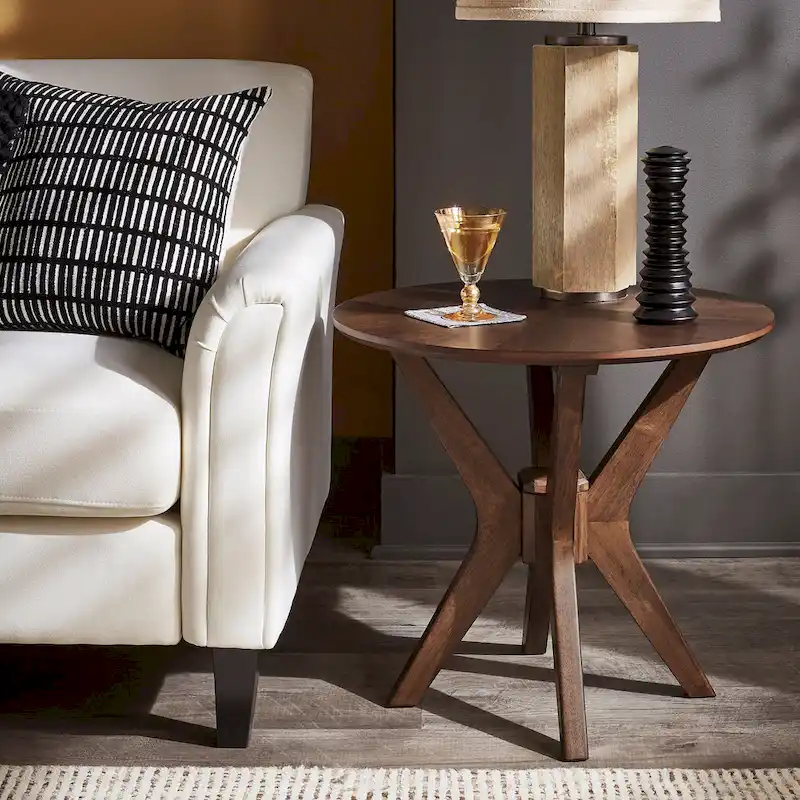 Rondo Mid-Century Walnut Finish Tables by iNSPIRE Q Modern