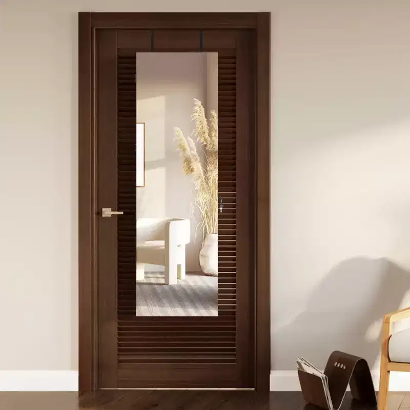 Costway Mirror Jewelry Cabinet 96 LED Lights Wall Door Mounted Armoire w/ Makeup Rack