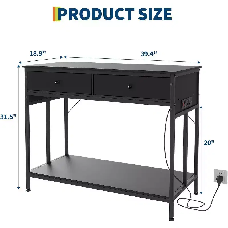40-50 Gallon Fish Tank Stand, 2 Aquarium Reptile Tank Stand with Storage Drawers, Height Adjustable Feet, 660LBS Capacity