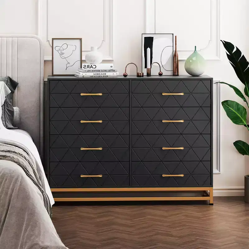 8-Drawer Dresser for Bedroom & Closet, 36.2 Tall Modern Storage Chest with Soft-Close Glides and Anti-Tip Kit, Space-Saving Organizer
