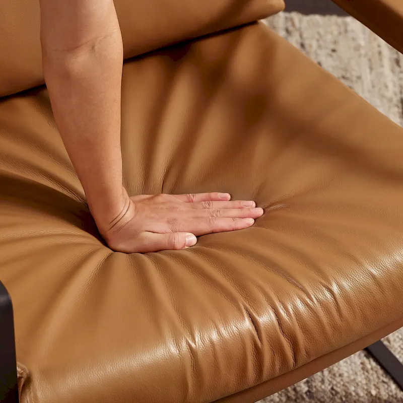 Art Leon Mid-centuery Modern Genuine Leather Chair