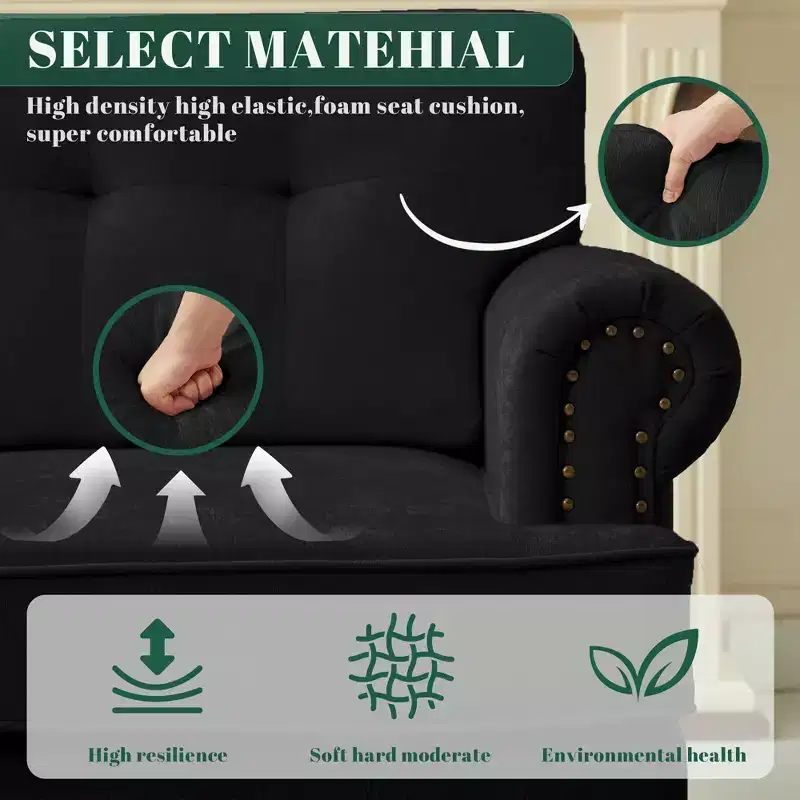 Chenille Upholstered Pull Point Accent Chair, Sofa Armrest Chair for Living Room, Bedroom, Office