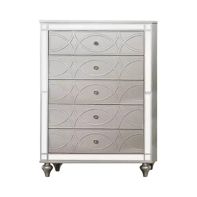 La Mesa 5 Drawer Glam Chest Silver - HOMES: Inside + Out: Mirrored Accents, Stylish Storage
