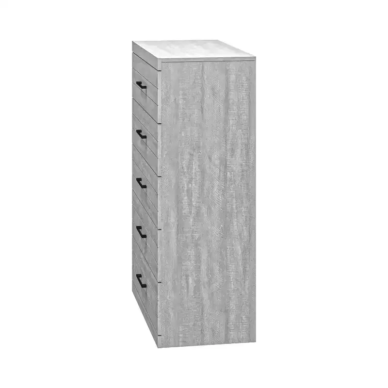 Galano Hamsper 5 Drawer Chest (Interlock) - Dusty Grey Oak