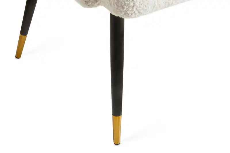 Gem Dining Chair with Boucle Fabric & Gold Accent