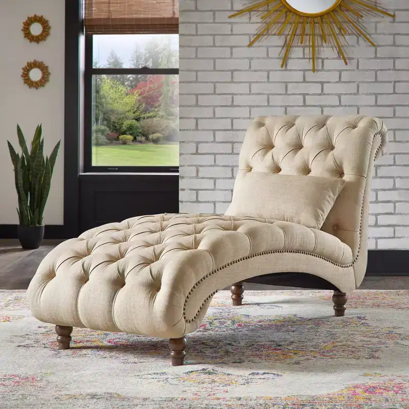 Knightsbridge Tufted Chaise Lounge - iNSPIRE Q