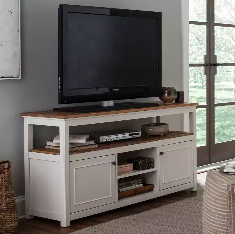 Natural Top Wood TV Stand for TVs up to 64