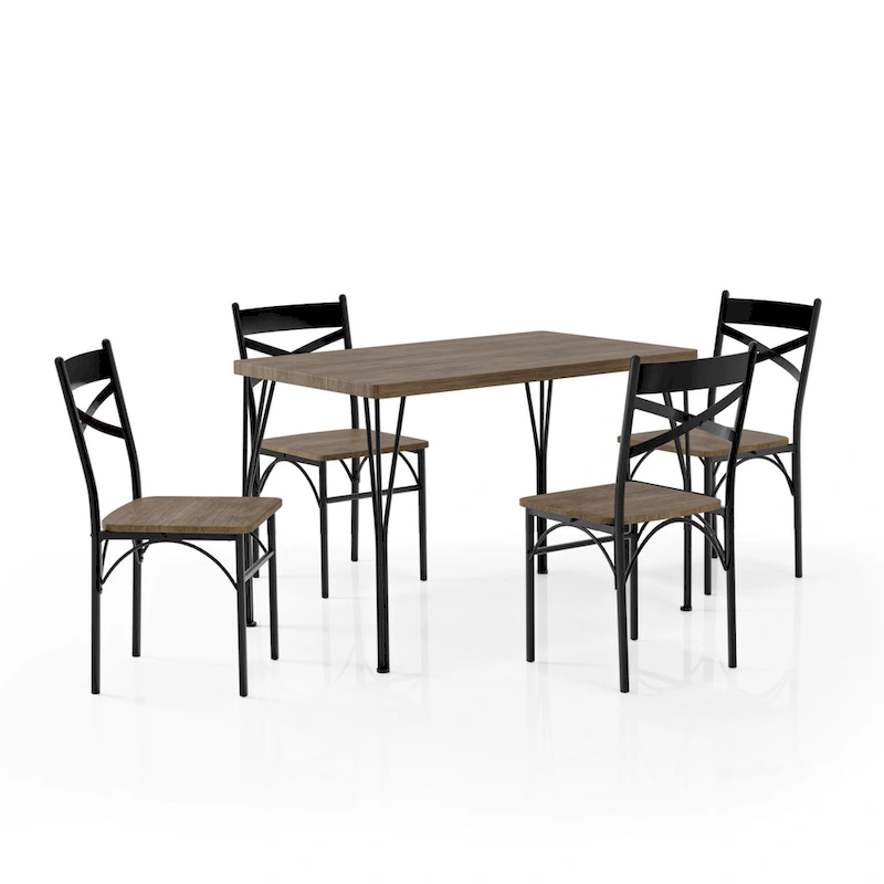 Zath Industrial Metal 5-Piece Dining Set by Furniture of America