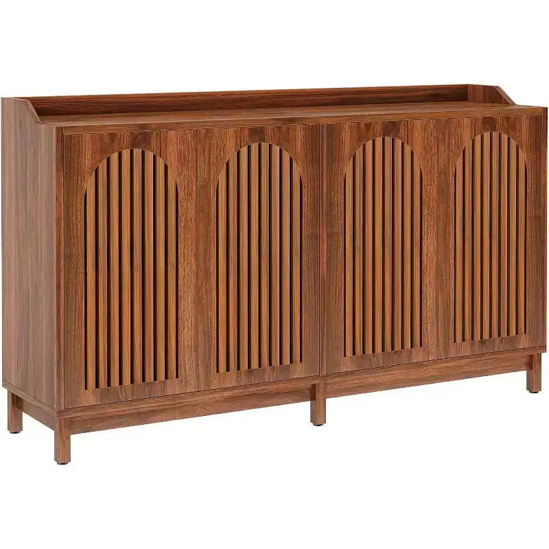 Kitchen Storage Cabinet, 57 Farmhouse Sideboard Buffet Cabinet with Shutter Door and Adjustable Shelf for Dining Room