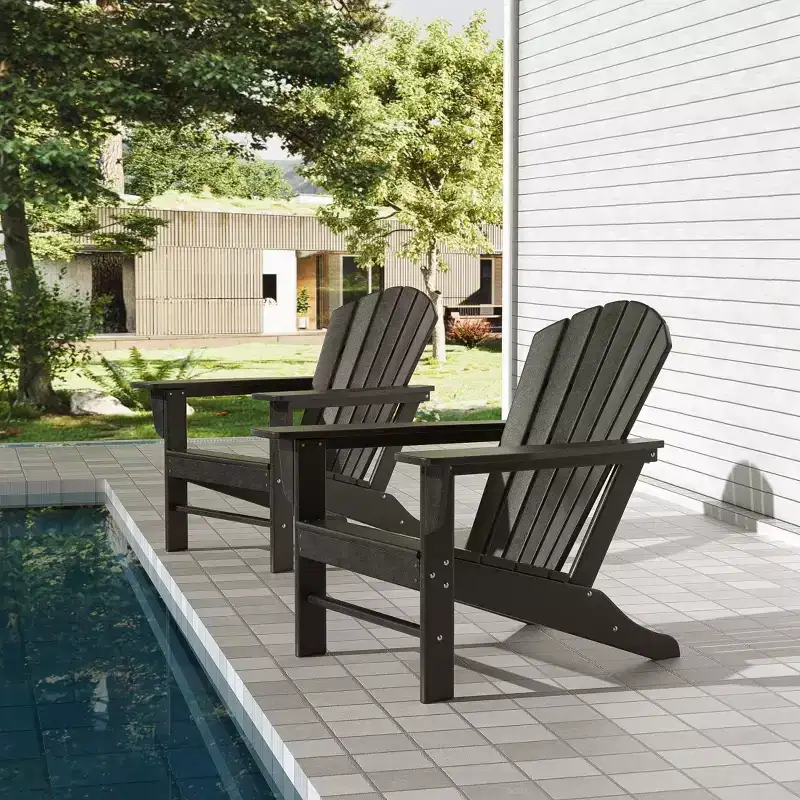 WestinTrends Dylan HDPE Outdoor Patio Adirondack Chair (Set of 2)