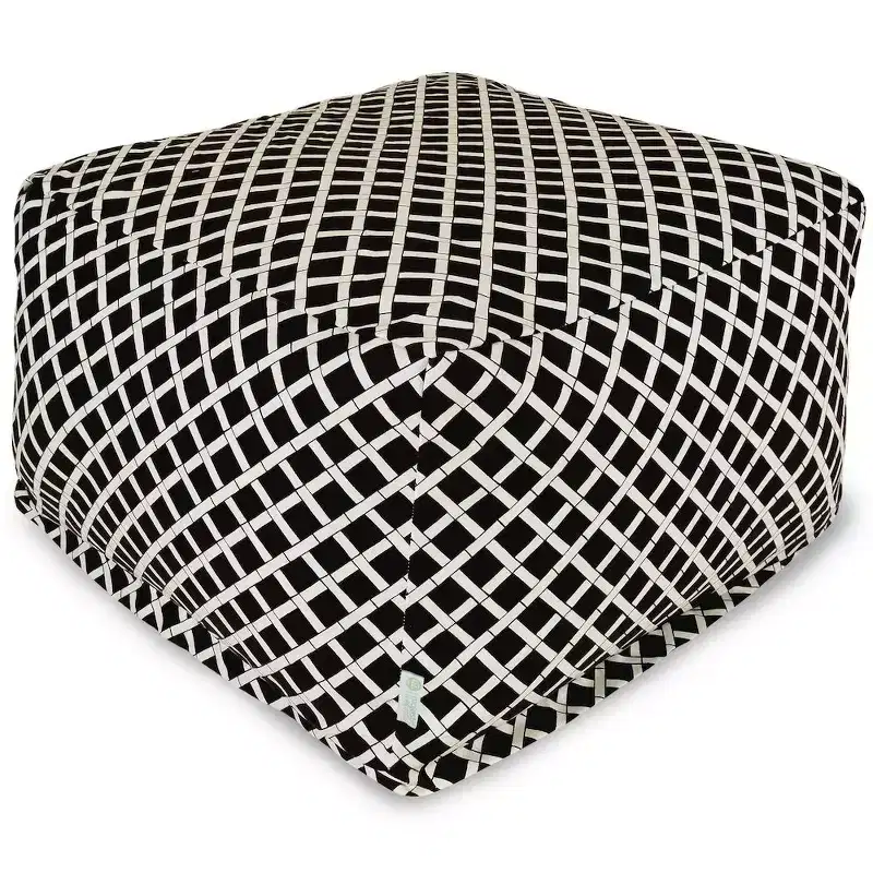 Ottoman Pouf Bamboo Burnt