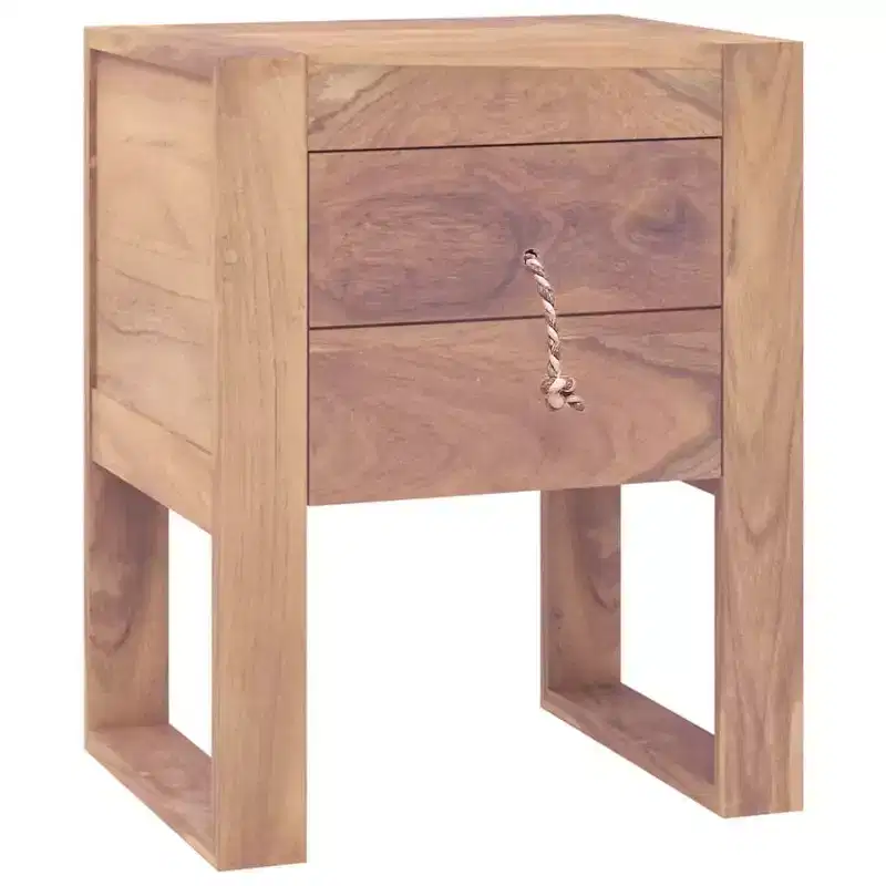 vidaXL Bedside Cabinet 15.7x11.8x19.7 Solid Teak Wood