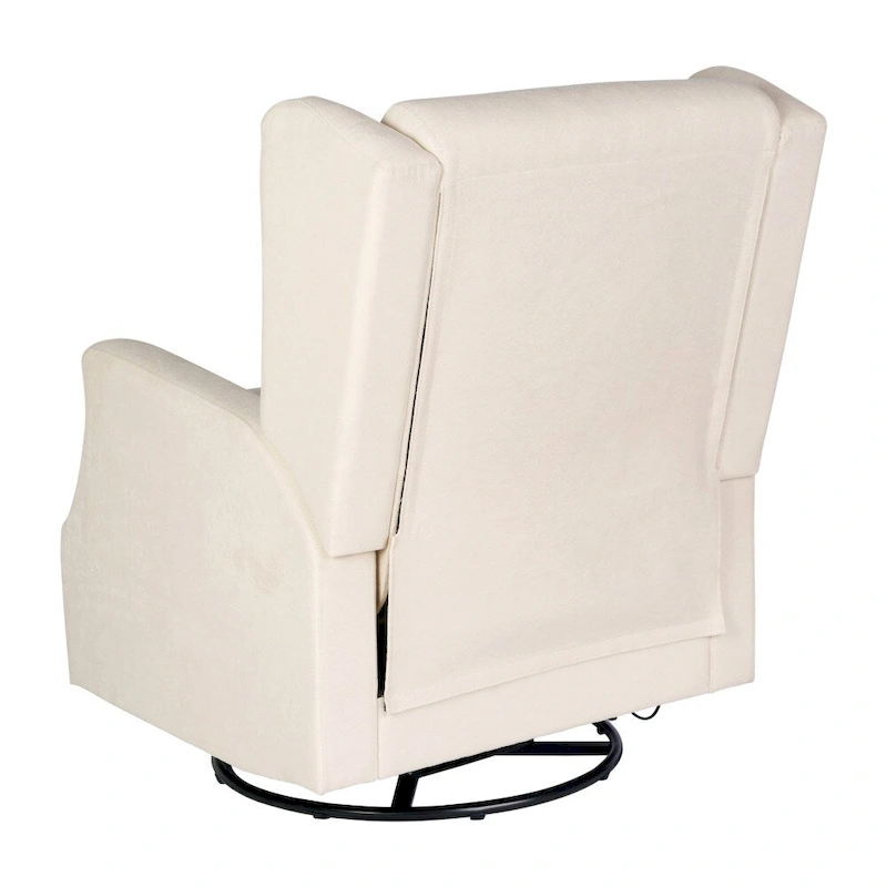 Wingback Upholstered Manual Recline Rocking Swivel Glider Chair