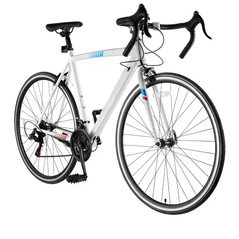 21-Speed Carbon Steel Road Bike with Shimano Drivetrain 700x25C Tires Drop-Bar Commuter Bicycle