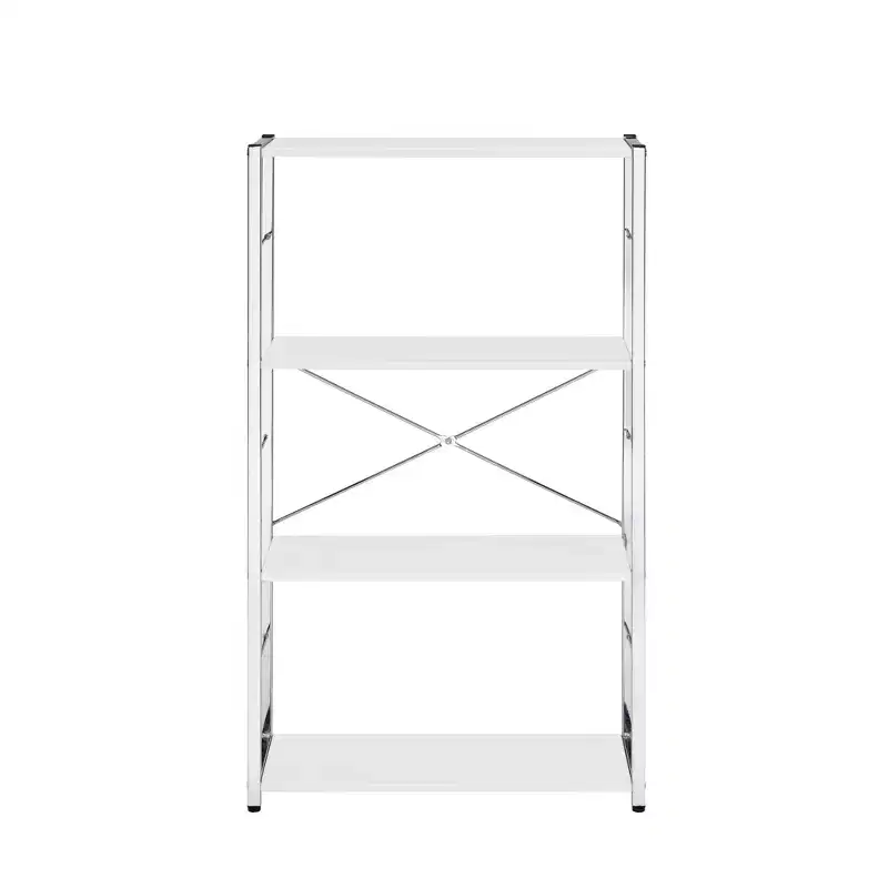 HomeRoots White Metal Four Tier Etagere Bookcase