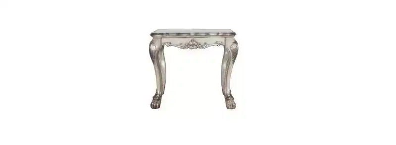 HomeRoots 24 Vintage Bone White Solid Wood And Polyresin Square End Table