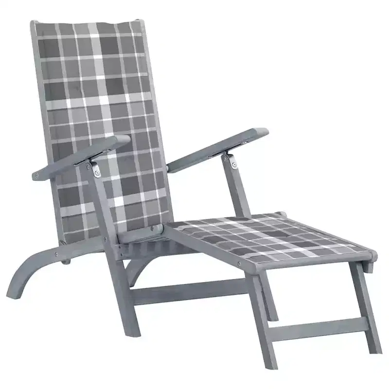 vidaXL Deck Chair Solid Acacia wood Standard Foldable Deck Chair