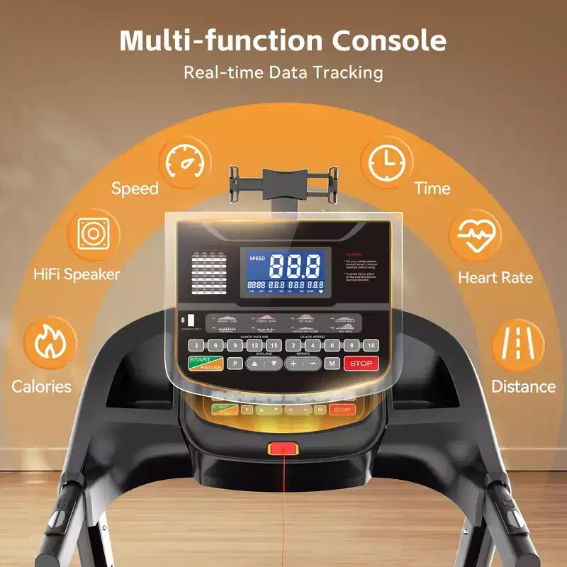 400lbs Capacity Treadmill, Folding Treadmill with 20%Incline, Electric Treadmill with APP Control, 0.6-12MPH, 64+3+3+1Programs, Shock Absorption