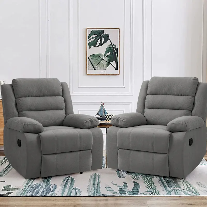 2Set Modern Lounger Adjustable Manual Recliner Chair