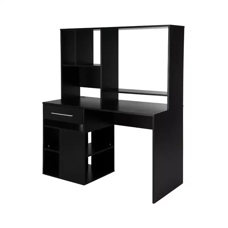 HomeStock Home Office Computer Desk Pure Black Annexe