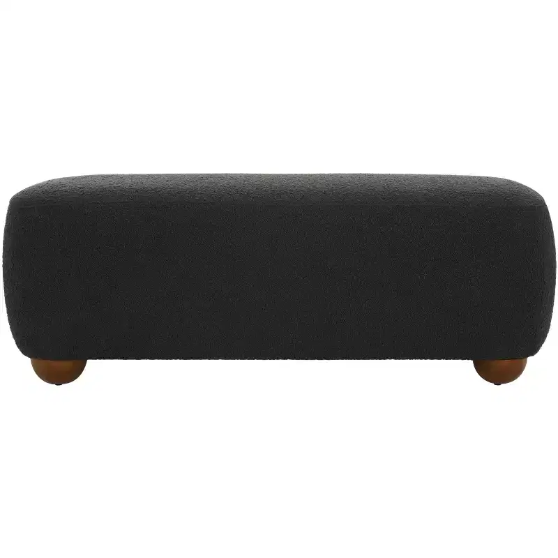 Rectangular Ottoman with Wood Legs