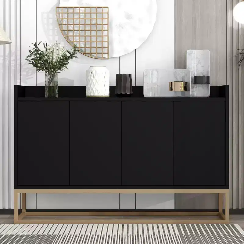 AndMakers Wood 47.2 in. Sideboard with 4 Doors