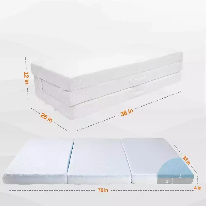 Cheer Collection 4 Tri-Fold Mattress with 1 Gel Infused Memory Foam