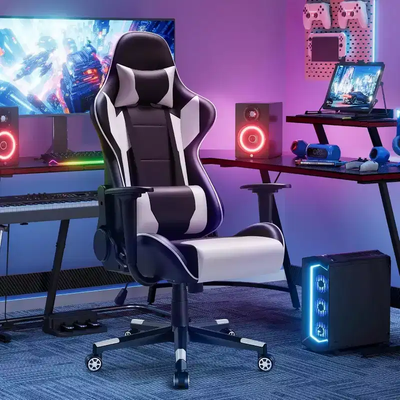 BALHAM TRADE-PU Leather Gaming Chair High Back Office Chair Adjustable Swivel Computer Desk Chair with Headrest